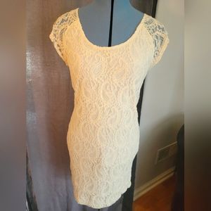White Lace detail dress